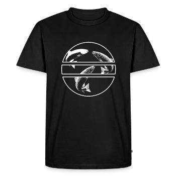 Saumon - T-shirt Premium bio Homme - noir - Devant - Nico (187cm)