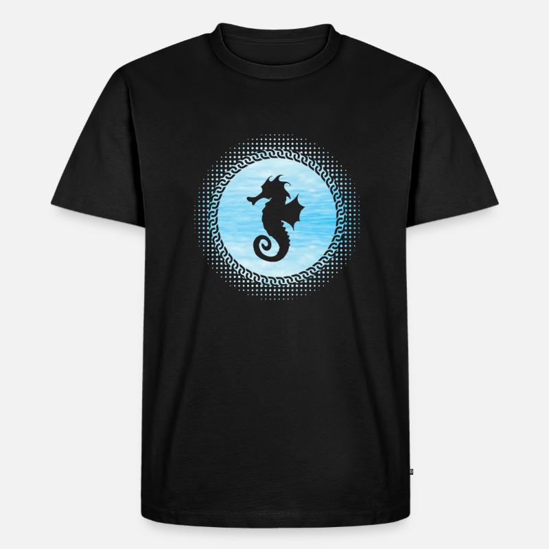 Seepferdchen - Männer Premium Bio T-Shirt - Schwarz
