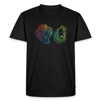 Huître - T-shirt Premium bio Homme - noir - Devant - Nico (187cm)