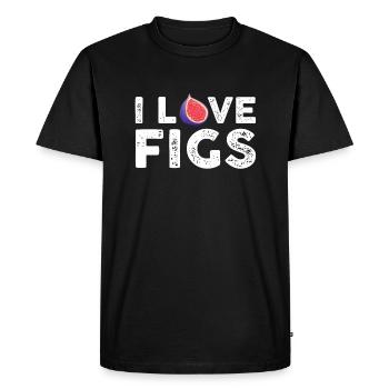 J’adore les figues - T-shirt Premium bio Homme - noir - Devant - Nico (187cm)