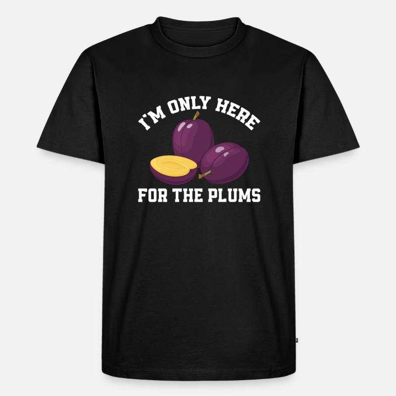 Pflaumen - Männer Premium Bio T-Shirt - Schwarz