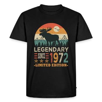 1972 legendary anniversary 52 years born in 1972 - Men's Premium Organic T-Shirt - black - Front - Nico (187cm)