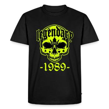 Légendaire depuis 1989 - Skull | Les couleurs peuvent être modifiées - T-shirt Premium bio Homme - noir - Devant - Nico (187cm)