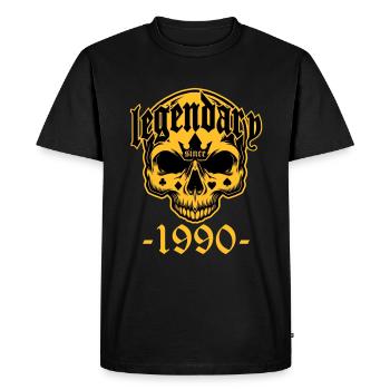 Légendaire depuis 1990 - Crâne | Les couleurs peuvent être modifiées - T-shirt Premium bio Homme - noir - Devant - Nico (187cm)
