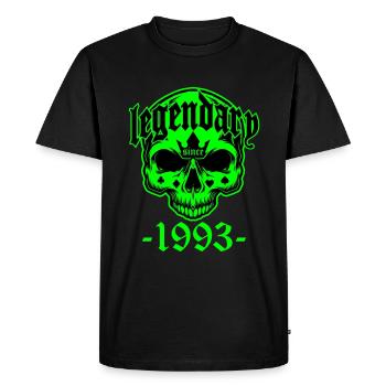 Légendaire depuis 1993 - Crâne | Les couleurs peuvent être modifiées - T-shirt Premium bio Homme - noir - Devant - Nico (187cm)