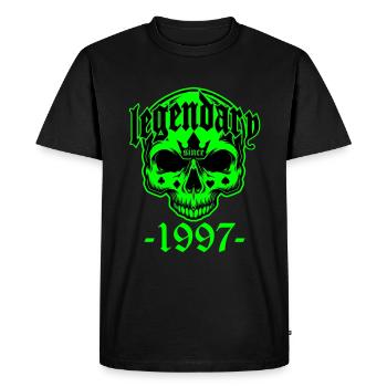 Légendaire depuis 1997 - Skull | Les couleurs peuvent être modifiées - T-shirt Premium bio Homme - noir - Devant - Nico (187cm)