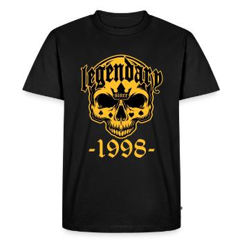 Légendaire depuis 1998 - Skull | Les couleurs peuvent être modifiées - T-shirt Premium bio Homme - noir - Devant - Nico (187cm)