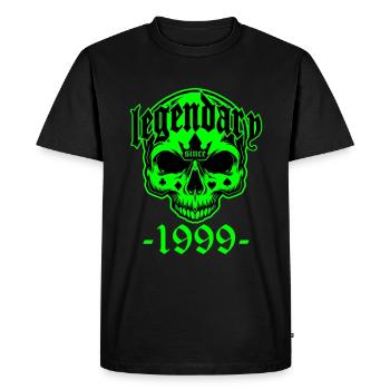 Légendaire depuis 1999 - Skull | Les couleurs peuvent être modifiées - T-shirt Premium bio Homme - noir - Devant - Nico (187cm)