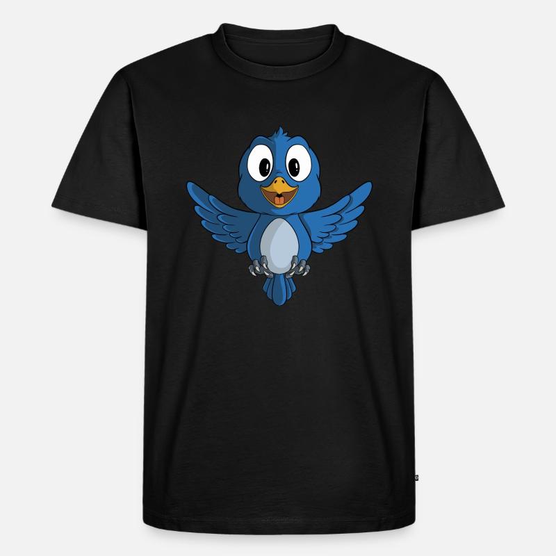 Süßer blauer Vogel - Männer Premium Bio T-Shirt - Schwarz