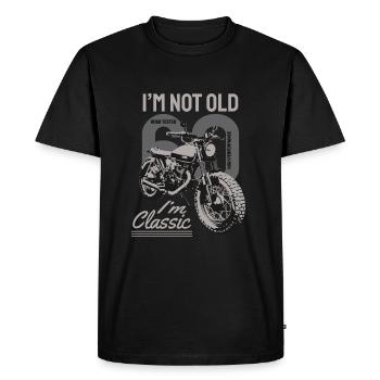 Ik ben niet oud, ik ben klassiek. 60ste verjaardag motorrijder. - Mannen Premium Bio T-shirt - zwart - Voor - Nico (187cm)