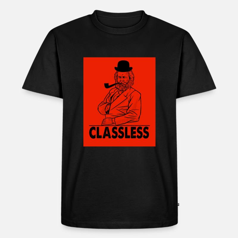 Karl Marx Classless - Männer Premium Bio T-Shirt - Schwarz