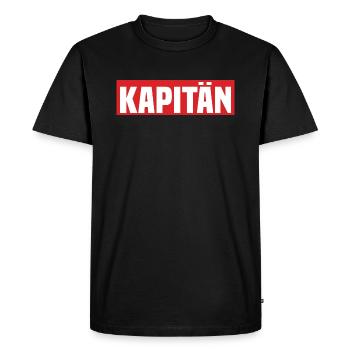 Kapitän Lustiger Kreisliga Fußball Spruch - Männer Premium Bio T-Shirt - Schwarz - Vorne - Nico (187cm)