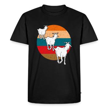 Trois chèvres | Rétro | Vintage | Three Goats - T-shirt Premium bio Homme - noir - Devant - Nico (187cm)