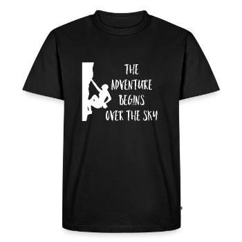 Escalade, montagne, aventure, ciel, sport, escalade - T-shirt Premium bio Homme - noir - Devant - Nico (187cm)