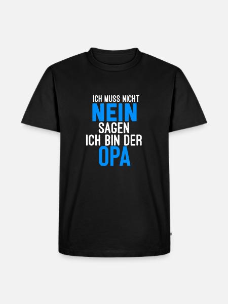 Opa - Männer Premium Bio T-Shirt - Schwarz