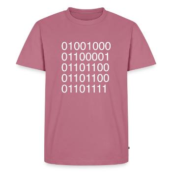 Informaticien code ASCII binaire - T-shirt Premium bio Homme - mauve - Devant - Nico (187cm)