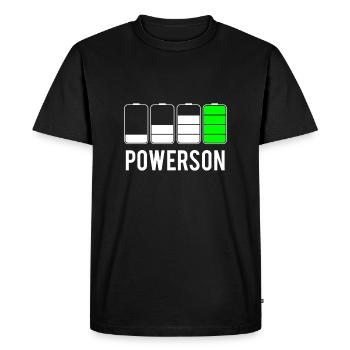 Powerson Son Battery Battery Partner Look avec papa - T-shirt Premium bio Homme - noir - Devant - Nico (187cm)