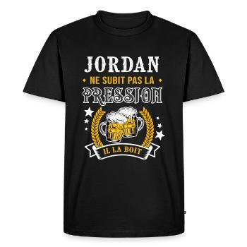 Jordan et bière & jordan cadeau jordan fête - T-shirt Premium bio Homme - noir - Devant - Nico (187cm)