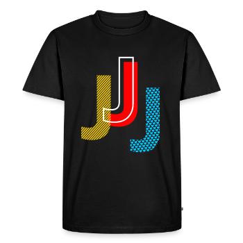 j - Men's Premium Organic T-Shirt - black - Front - Nico (187cm)
