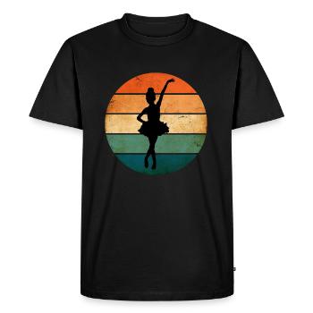 Ballerine Danse Avant rétro coucher du soleil - T-shirt Premium bio Homme - noir - Devant - Nico (187cm)