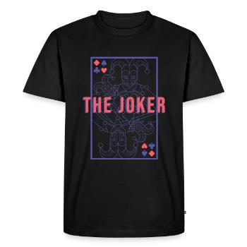 The Joker Playing Card - Men's Premium Organic T-Shirt - black - Front - Nico (187cm)