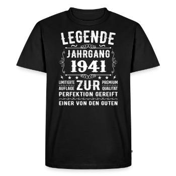 Légende - Millésime 1941 - Affiné à la perfection - T-shirt Premium bio Homme - noir - Devant - Nico (187cm)