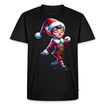 Christmas Elf Christmas - Men's Premium Organic T-Shirt - black - Front - Nico (187cm)
