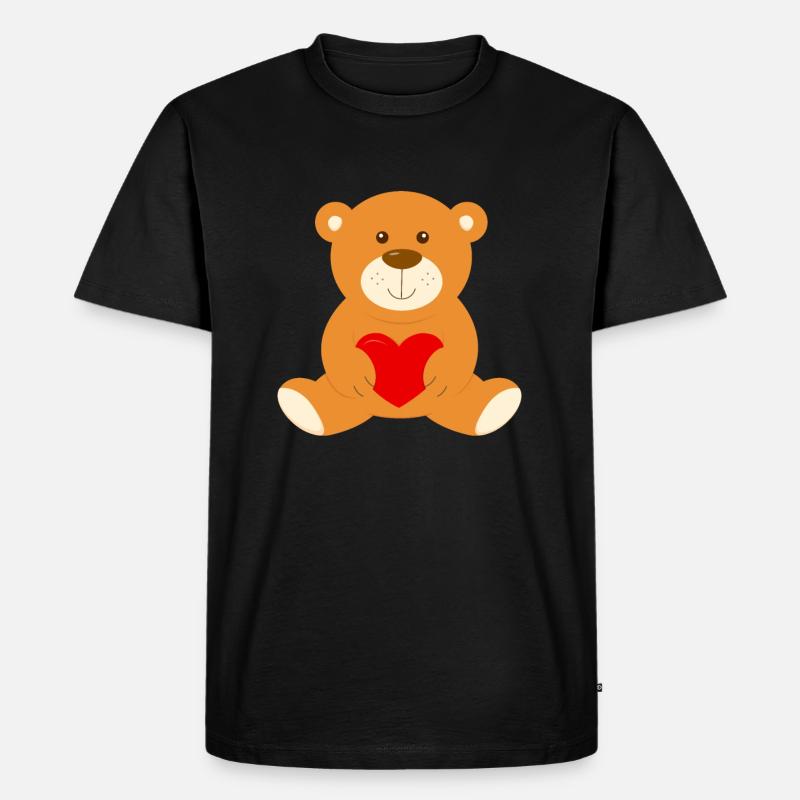 Teddy Bär Teddybär - Männer Premium Bio T-Shirt - Schwarz