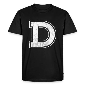 Letter D - Men's Premium Organic T-Shirt - black - Front - Nico (187cm)