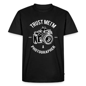 Photographer Trust me Vintage Camera Cool Pic Shot - Men's Premium Organic T-Shirt - black - Front - Nico (187cm)