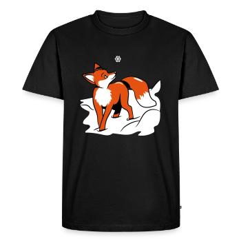 Fox sweet snow snowflake - Men's Premium Organic T-Shirt - black - Front - Nico (187cm)