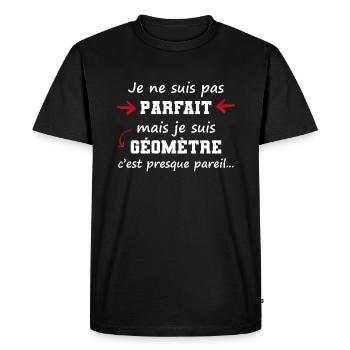 pas parfait géomètre | cadeau marrant géométrie - T-shirt Premium bio Homme - noir - Devant - Nico (187cm)