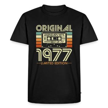 Original 1977 Vintage Vintage Birthday Retro - T-shirt Premium bio Homme - noir - Devant - Nico (187cm)