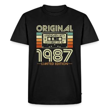 Original 1987 Jahrgang Vintage Geburtstag Retro - Männer Premium Bio T-Shirt - Schwarz - Vorne - Nico (187cm)
