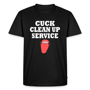 Cuckold cuck clean up service - T-shirt Premium bio Homme - noir - Devant - Nico (187cm)