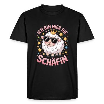 Je suis le mouton ici – Drôle et sûr de lui - T-shirt Premium bio Homme - noir - Devant - Nico (187cm)