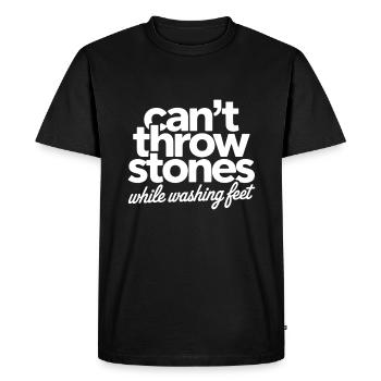Can't Throw Stones While Washing Feet Humble - Men's Premium Organic T-Shirt - black - Front - Nico (187cm)