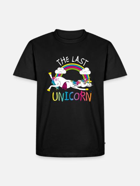 Das letzte Einhorn - Männer Premium Bio T-Shirt - Schwarz