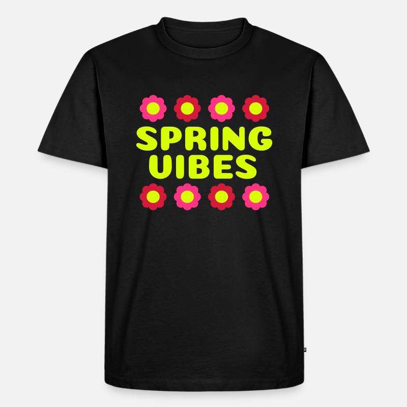 Spring vibes (acht Blüten) - Männer Premium Bio T-Shirt - Schwarz