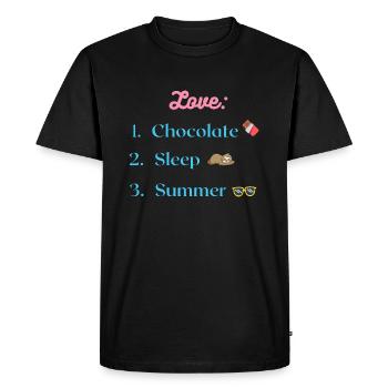 Funny Products with Subtitles - Men's Premium Organic T-Shirt - black - Front - Nico (187cm)