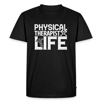 Physical Therapist Physical Life - Men's Premium Organic T-Shirt - black - Front - Nico (187cm)