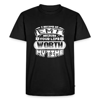 EMT I Became An EMT - Men's Premium Organic T-Shirt - black - Front - Nico (187cm)