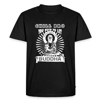 Chill Bro Go Buddha - Men's Premium Organic T-Shirt - black - Front - Nico (187cm)