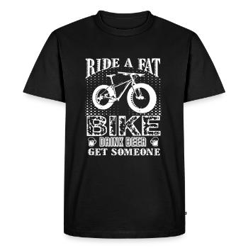 Ride A Fat Bike Drink Beer - Men's Premium Organic T-Shirt - black - Front - Nico (187cm)