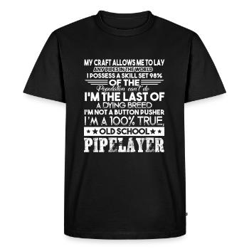 Pipelayer Job Old School - Men's Premium Organic T-Shirt - black - Front - Nico (187cm)