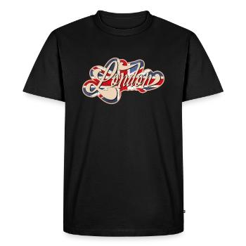 Londres - T-shirt Premium bio Homme - noir - Devant - Nico (187cm)