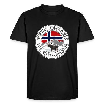 Norway Adventures - Norway Flag & Moose - Men's Premium Organic T-Shirt - black - Front - Nico (187cm)