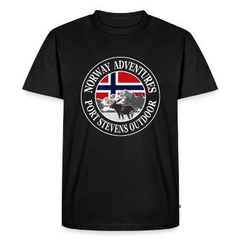Norway Adventures - Norway Flag & Moose - Männer Premium Bio T-Shirt - Schwarz - Vorne - Nico (187cm)