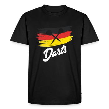 Dart shirt fléchettes drôle drapeau Allemagne - T-shirt Premium bio Homme - noir - Devant - Nico (187cm)