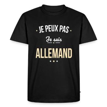 Je peux pas je suis Allemand - T-shirt Premium bio Homme - noir - Devant - Nico (187cm)